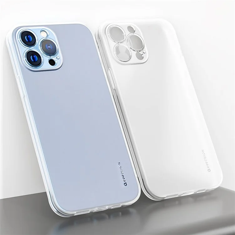 Q.COO Ice Mist Series for iPhone 14 Pro Max TPU Case Drop-proof Matte Soft Phone Cover - White