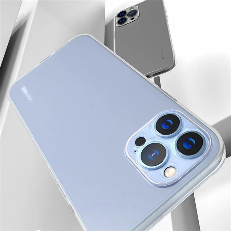 Q.COO Ice Mist Series for iPhone 14 Pro Max TPU Case Drop-proof Matte Soft Phone Cover - White