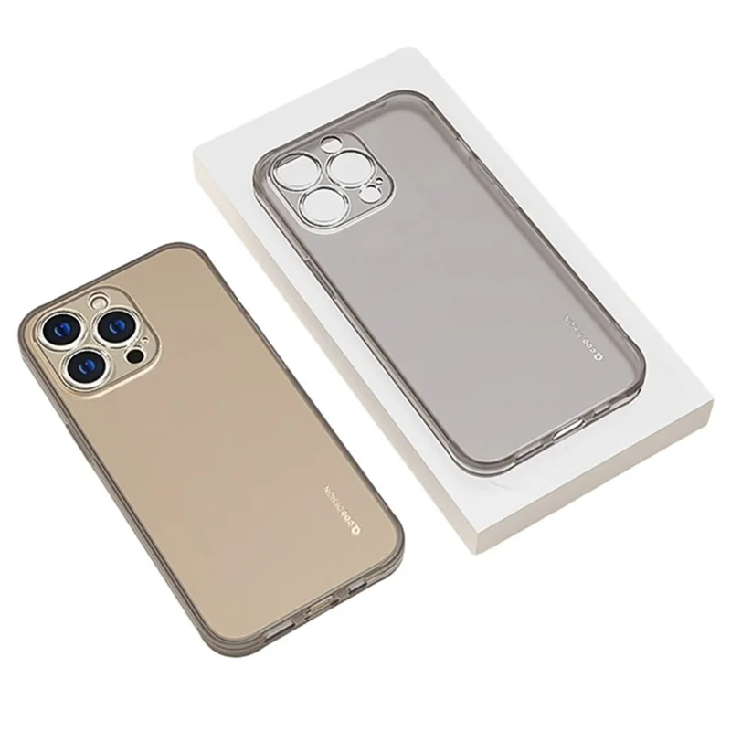 Q.COO Ice Mist Series for iPhone 14 Pro Max TPU Case Drop-proof Matte Soft Phone Cover - Grey