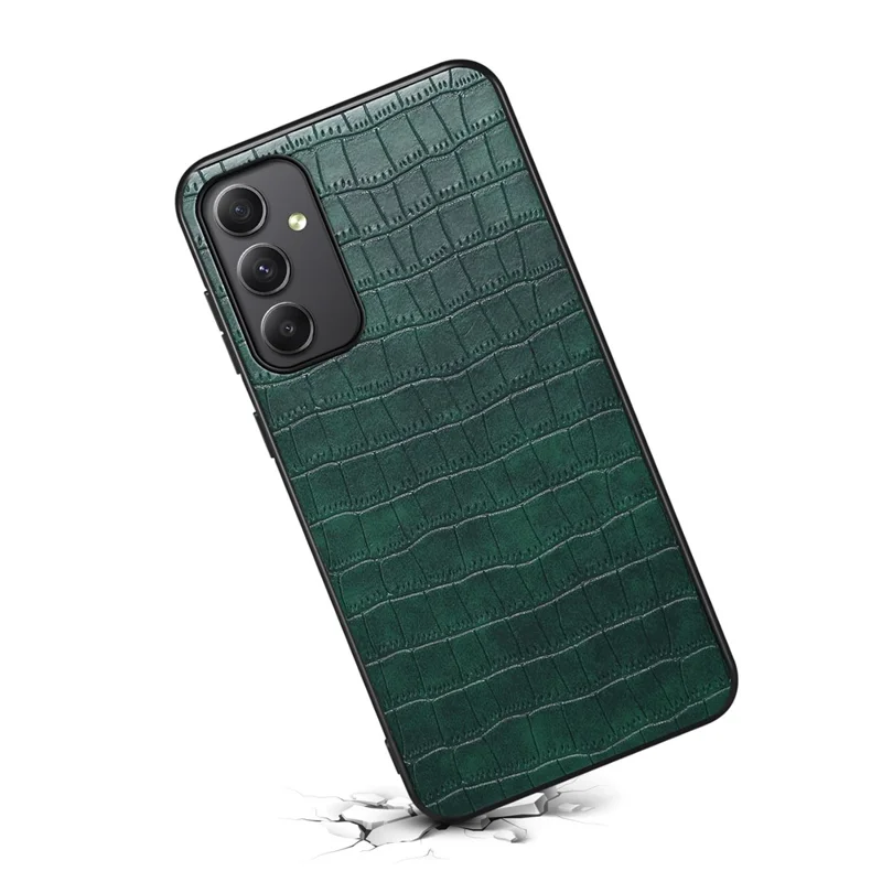For Samsung Galaxy A35 5G Leather Back Case Crocodile Texture Protective Cover Shell - Green