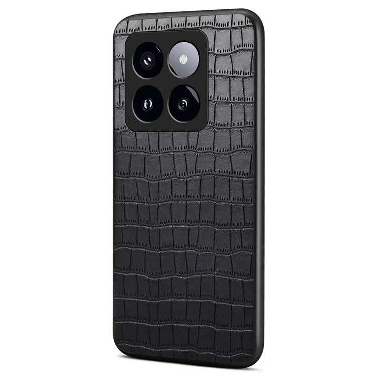 For Xiaomi 14 Pro Case Crocodile Texture Anti-scratch Cell Phone Cover - Black