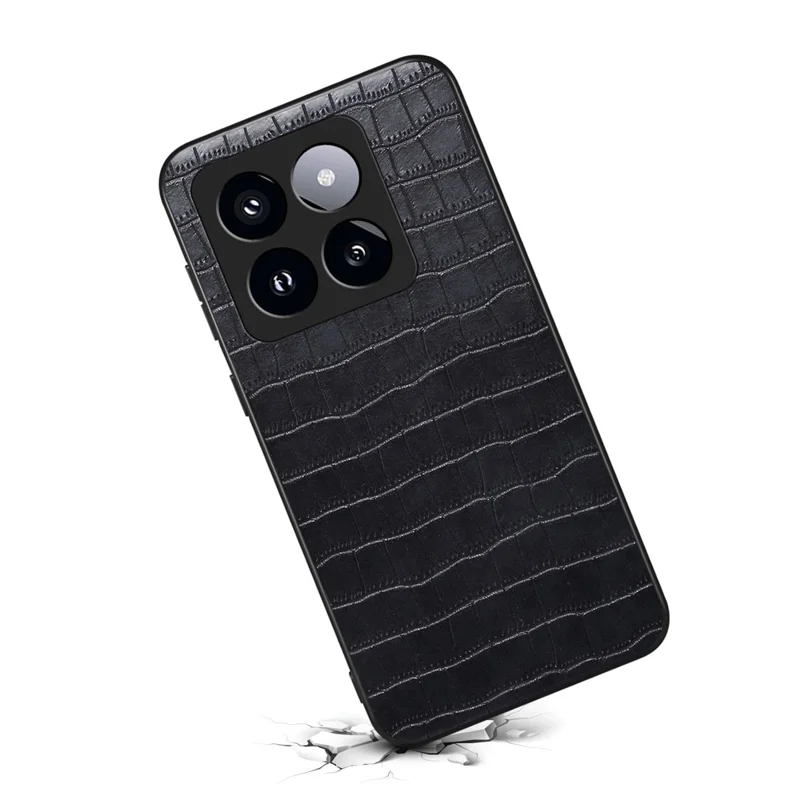For Xiaomi 14 Pro Case Crocodile Texture Anti-scratch Cell Phone Cover - Black