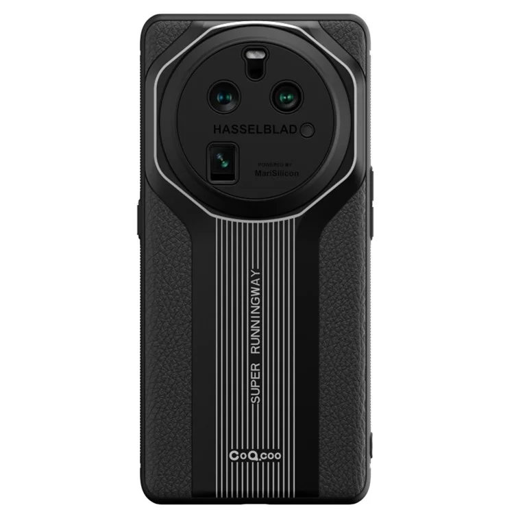 Q.COO Super Running Series 2 für Oppo Find X6 Pro Hülle PU-Leder + Acryl + TPU Drop Protective Phone Cover - Schwarz
