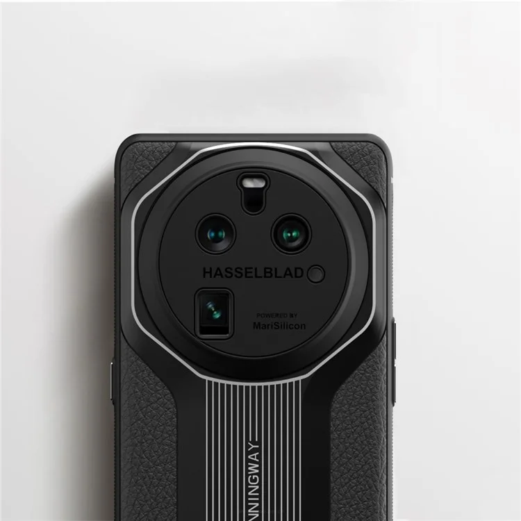 Q.COO Super Running Series 2 für Oppo Find X6 Pro Hülle PU-Leder + Acryl + TPU Drop Protective Phone Cover - Schwarz