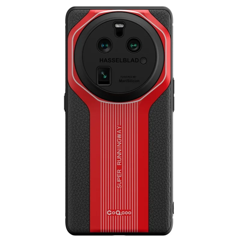 Q.COO Super Running Series 2 for Oppo Find X6 Pro Case PU + TPU + Acrylic Back Cover - Red
