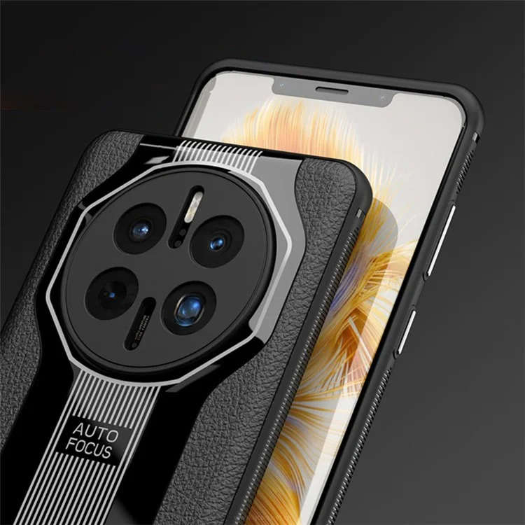 Q.COO Super Running Series 2 для Huawei Mate 50 Pro 4G Чехол Anti-Scratch PU Leather Phone Back Cover - Черный