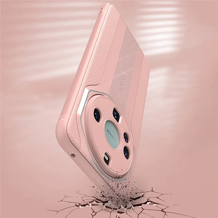 Q.COO Super Running Series 2 for Huawei Mate 60 Slim Case PU Covered TPU+Acrylic Phone Shell - Pink