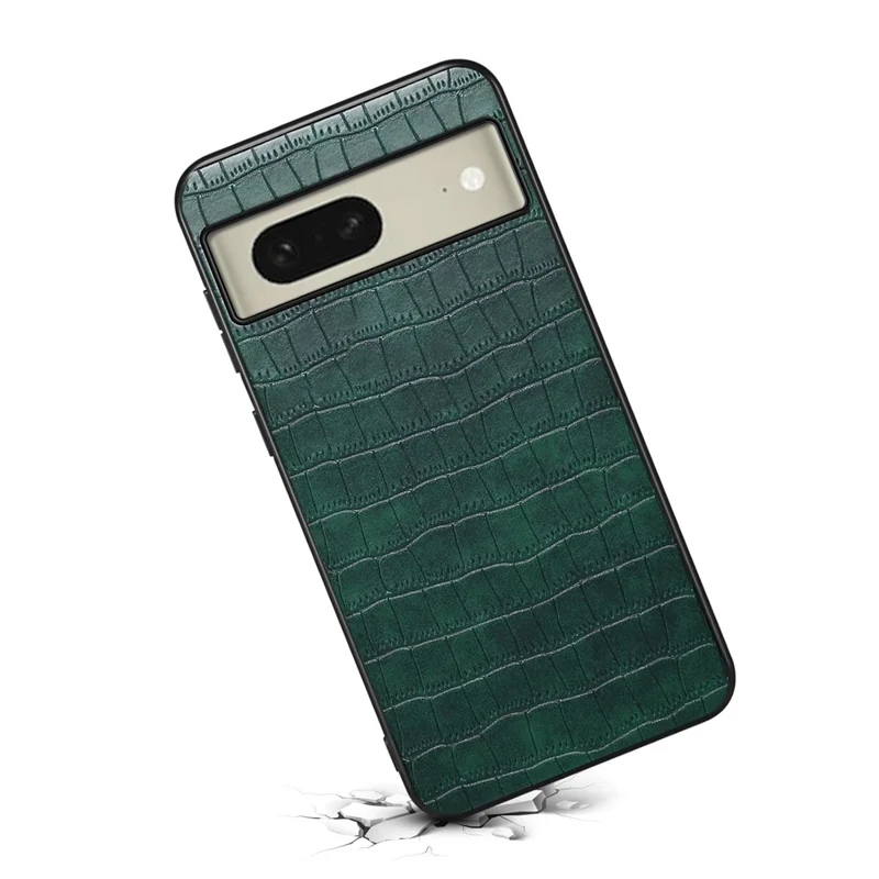 For Google Pixel 8 PU Leather+PC+TPU Cover Crocodile Texture Mobile Phone Case - Green