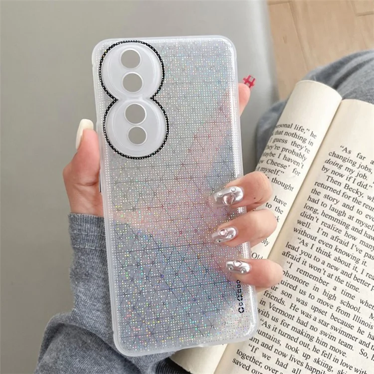 Q.COO For Honor 90 TPU Soft Case Aurora Effect Anti-slip Phone Cover - Blanc