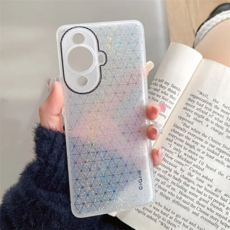 Q.COO For Huawei nova 11 / nova 12s 4G / nova 12 Lite 4G Case Sparkly Protective TPU Phone Cover - White