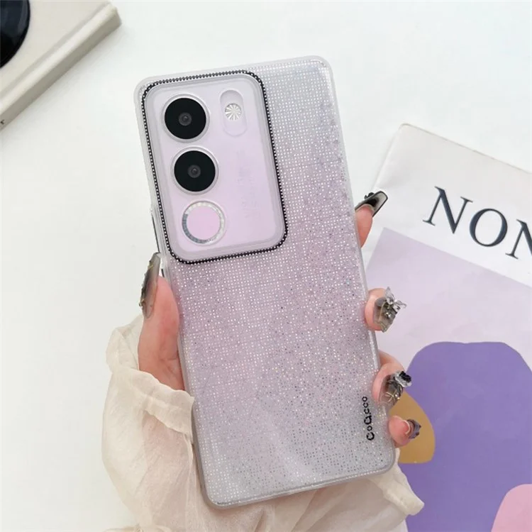 Q.COO For vivo S17 5G / S17 Pro 5G Case Soft TPU Anti-Scratch Sparkle Bling Phone Cover - White