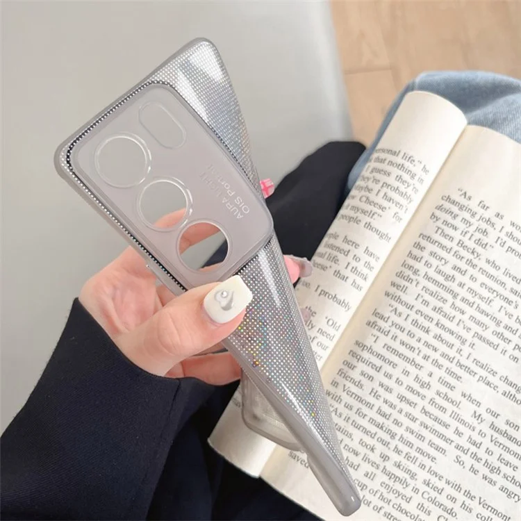Q.COO Funda para vivo S17 5G / S17 Pro 5G Suave TPU Anti-Arañazos Chispeante Brillo Cubierta de Teléfono - Blanco 
