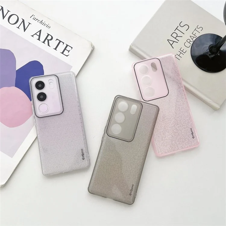 Q.COO For vivo S17 5G / S17 Pro 5G Case Soft TPU Anti-Scratch Sparkle Bling Phone Cover - Pink