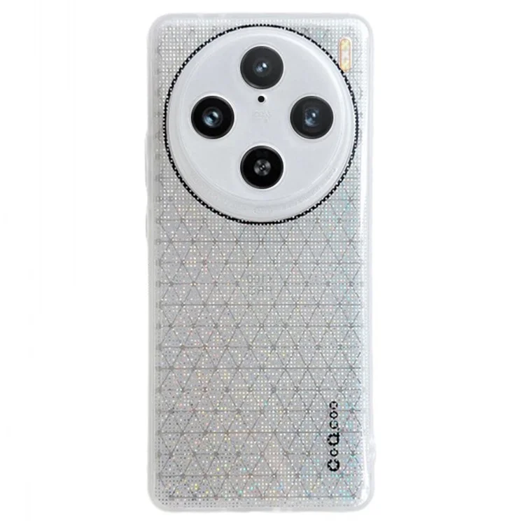 q. Coo Para Vivo X100 Pro 5G Case Bling Aurora Série TPU Topa Tapa de Volta - Branco