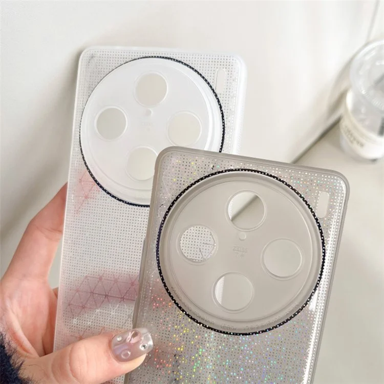 Q.COO Pour vivo X100 Pro 5G Coque Bling Aurora Series TPU Housse de Téléphone Arrière - Blanc