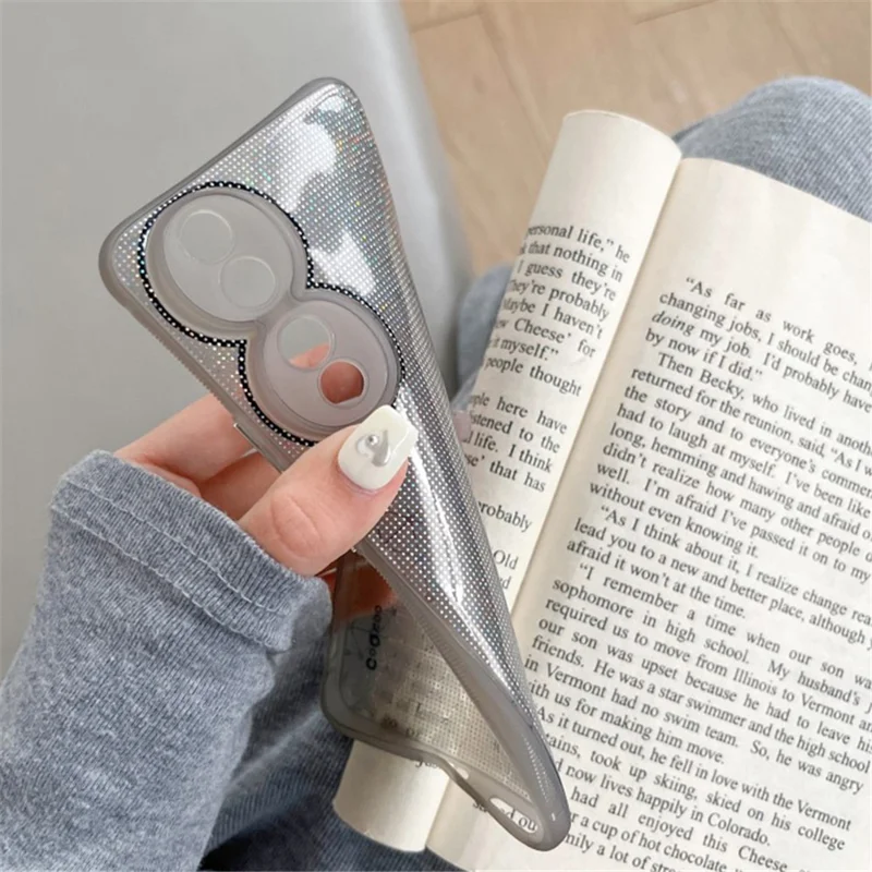 Q.COO For Honor 90 Pro Case TPU Phone Cover Aurora Effect Refracting - Pink