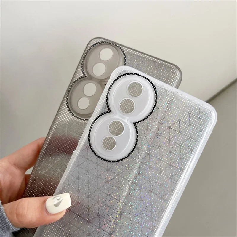 Q.COO For Honor 90 Pro Case TPU Phone Cover Aurora Effect Refracting - Pink