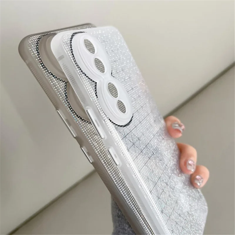 Q.COO For Honor 90 Pro Case TPU Phone Cover Aurora Effect Refracting - Pink