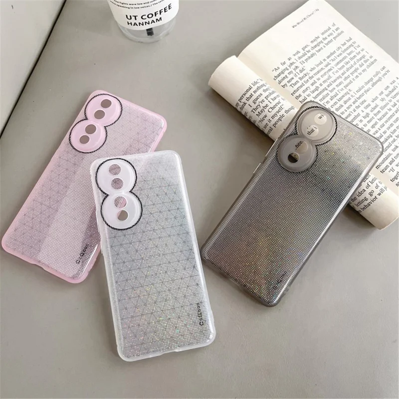 Q.COO For Honor 90 Pro Case TPU Phone Cover Aurora Effect Refracting - Pink