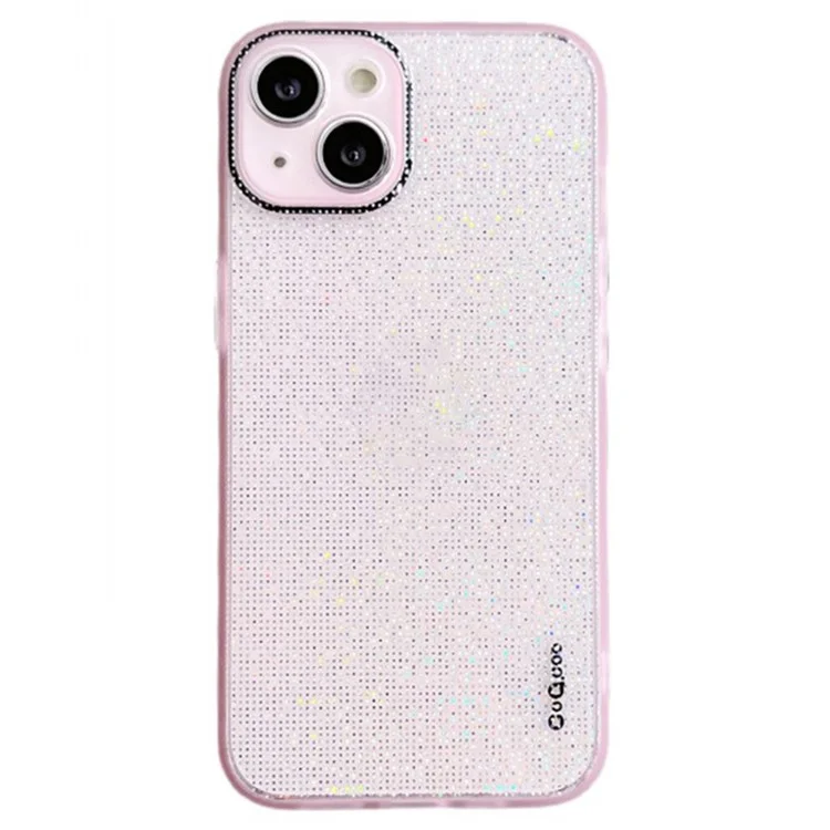 Q.COO For iPhone 13 TPU Case Aurora Effect Anti-slip Grip Phone Cover - Pink