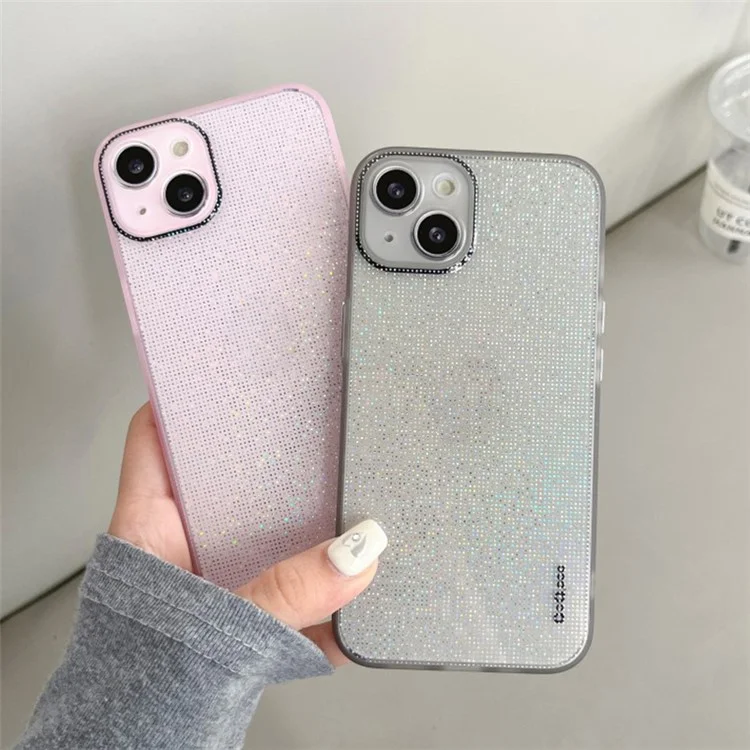 Q.COO Per iPhone 13 Custodia TPU Effetto Aurora Anti-scivolo Grip Custodia per Telefono - Rosa