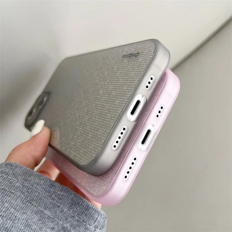 Q.COO For iPhone 13 TPU Case Aurora Effect Anti-slip Grip Phone Cover - Pink