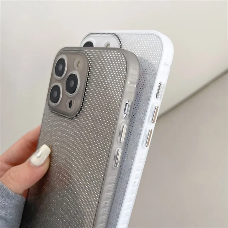 q. Coo Para Iphone 14 Pro Max Case TPU Aurora Efecto Slim Stylish Phone Cover - Blanco