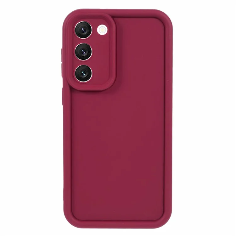 Per Samsung Galaxy S23+ Case Camera Lens Protection TPU Phone Cover con finitura opaca - Rosso vino