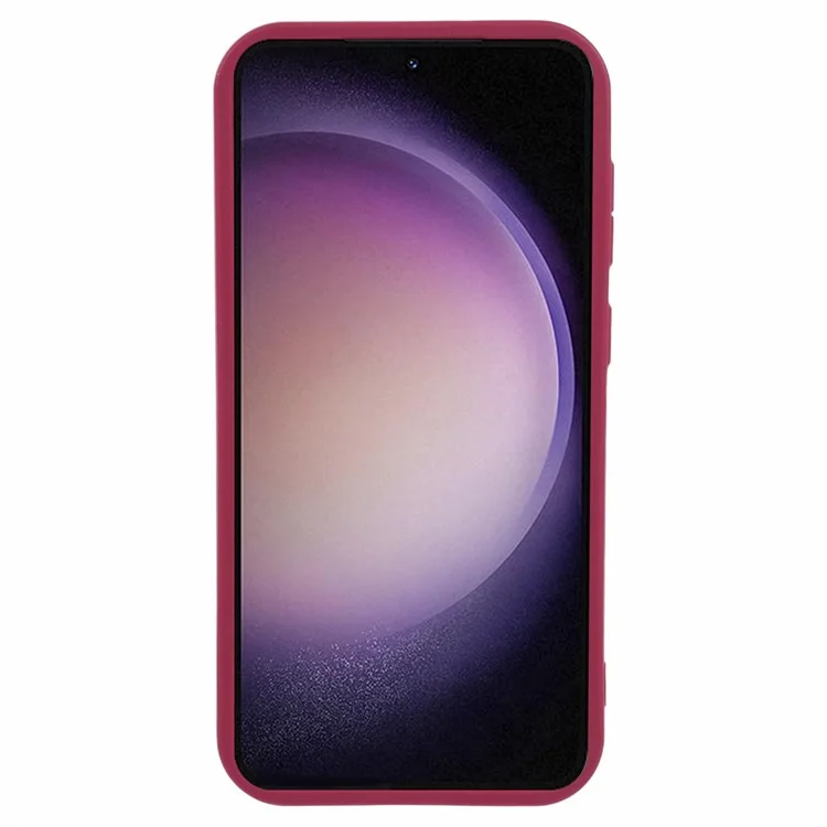 Per Samsung Galaxy S23+ Case Camera Lens Protection TPU Phone Cover con finitura opaca - Rosso vino