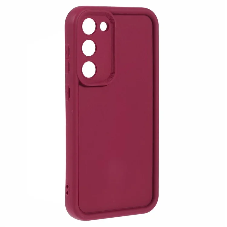 Per Samsung Galaxy S23+ Case Camera Lens Protection TPU Phone Cover con finitura opaca - Rosso vino