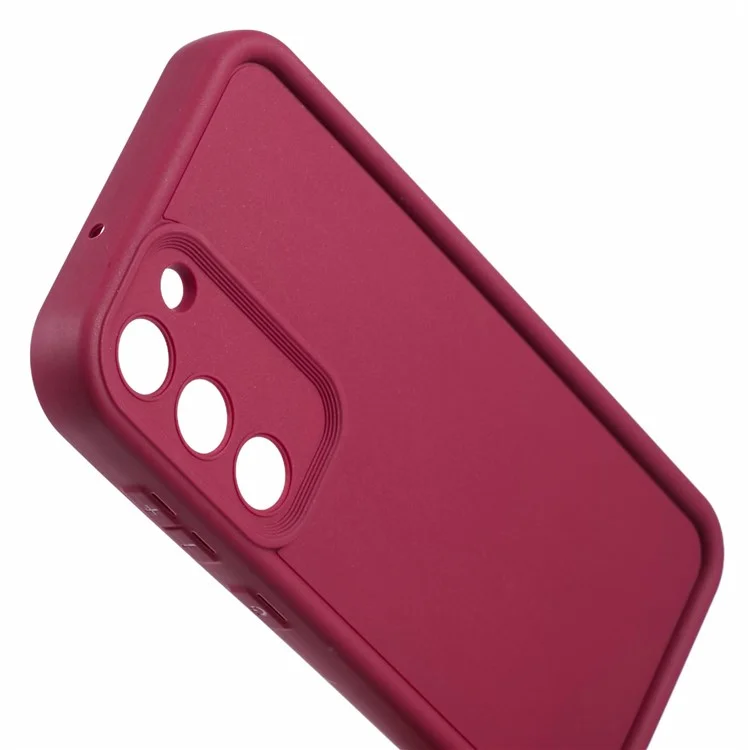 Per Samsung Galaxy S23+ Case Camera Lens Protection TPU Phone Cover con finitura opaca - Rosso vino
