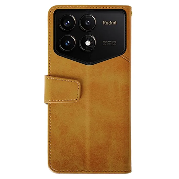 IDEWEI Für Xiaomi Redmi K70 Pro Champion Edition Brieftasche Hülle Kalbleder Textur Telefonhülle - Orange