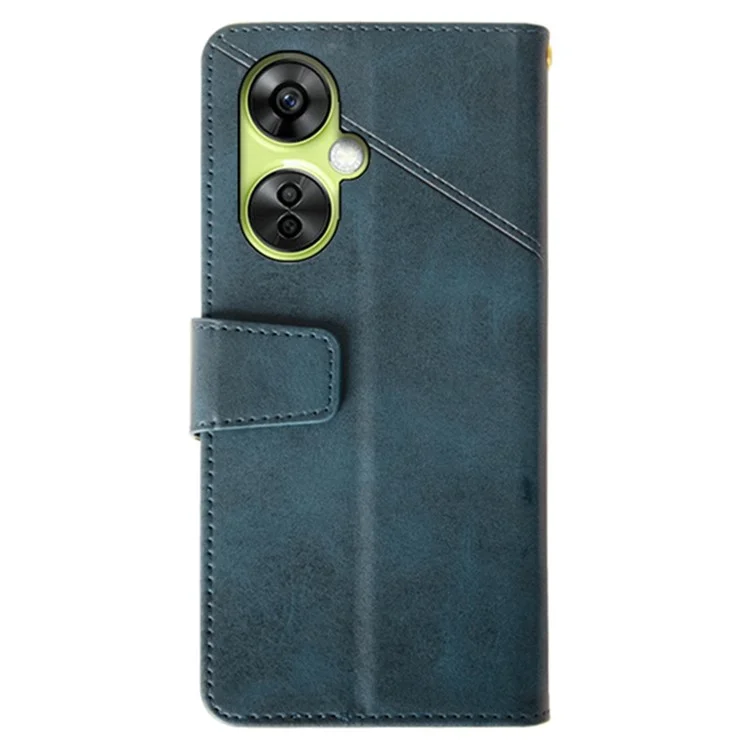 Idewei Para OnePlus Nord ce 3 Lite 5G / Nord N30 5G Case de Terneros Texture Teleta Teléfono de Cuero - Azul