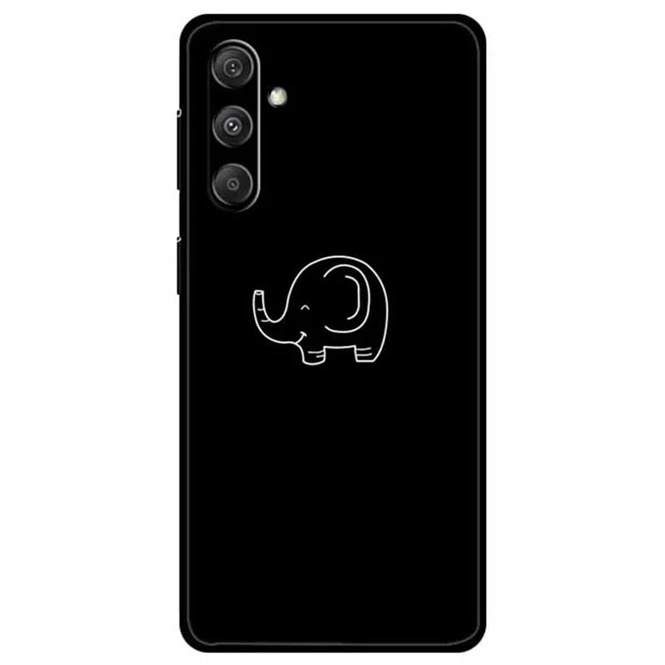 For Samsung Galaxy S24+ Back Case Lines Pattern Printing TPU Phone Cover - Little Elephant