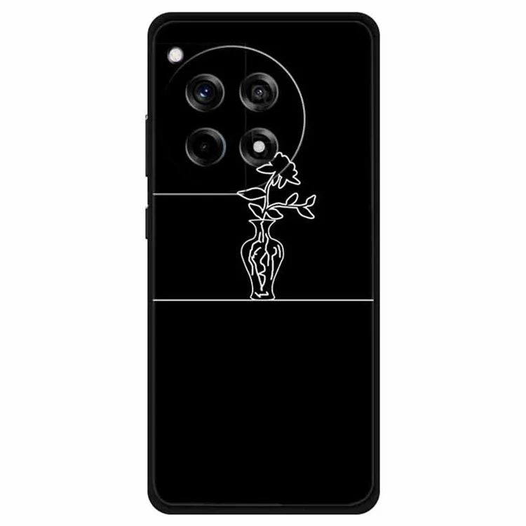 For OnePlus Ace 3 5G / 12R 5G Shockproof Case Linear Pattern Printing TPU Phone Cover - Sunflower in Vase