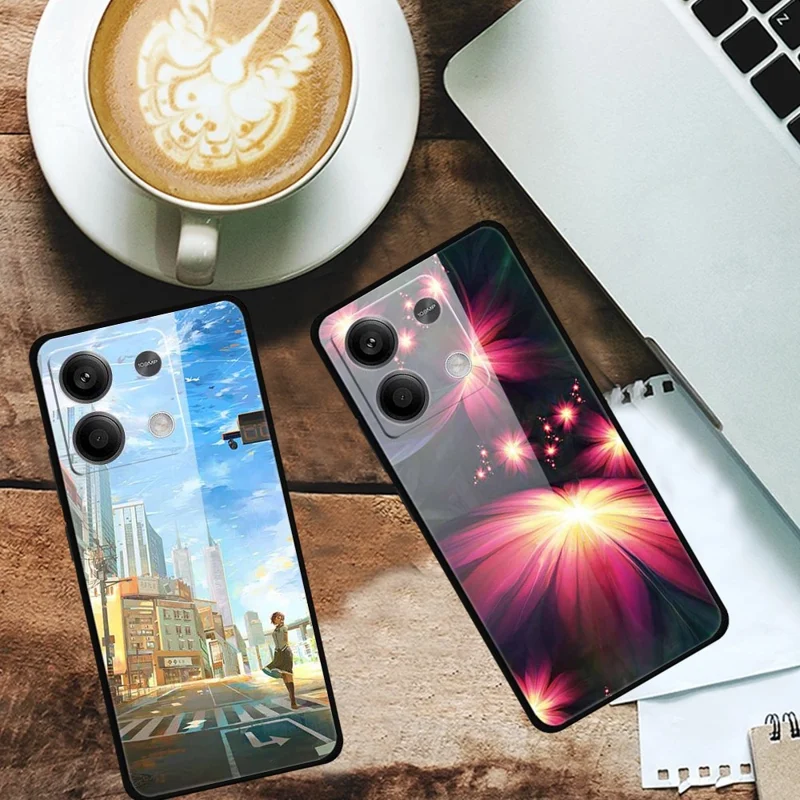 Custodia per Xiaomi Redmi Note 13 5G PC+Vetro Temperato+Stampa TPU Motivo - Pesce Blu