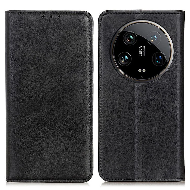Per Xiaomi 14 Ultra Custodia magnetica in pelle divisa + custodia in TPU Flip Stand - Nero