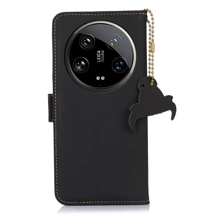 Für Xiaomi 14 Ultra Handy-Hülle Stoßfest RFID-blockierend Ständer-Cover - Schwarz
