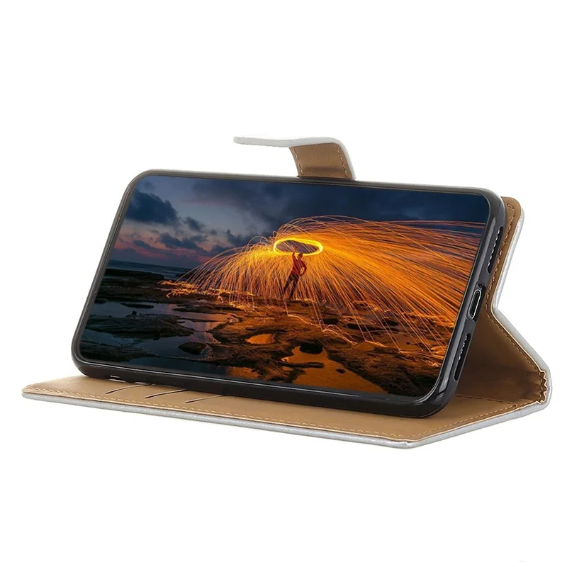 For Xiaomi 14 Ultra Case PU Leather+TPU Shock-Absorbent Phone Cover with Magnetic Closure - Silver