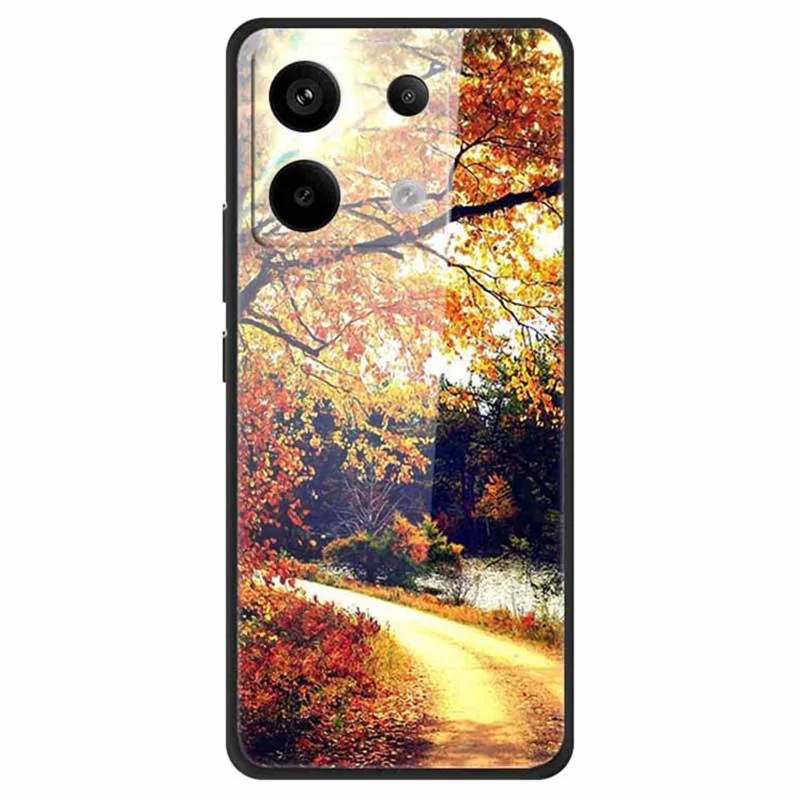 For Xiaomi Redmi Note 13 Pro 5G / Poco X6 5G Pattern Printing Case PC+Tempered Glass+TPU Phone Cover - Country Road