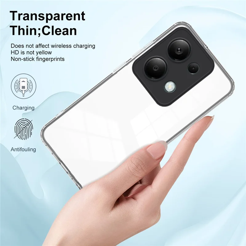 For Xiaomi Redmi Note 13 Pro 4G / Poco M6 Pro 4G Case Clear TPU+PC Shockproof Phone Shell - Black