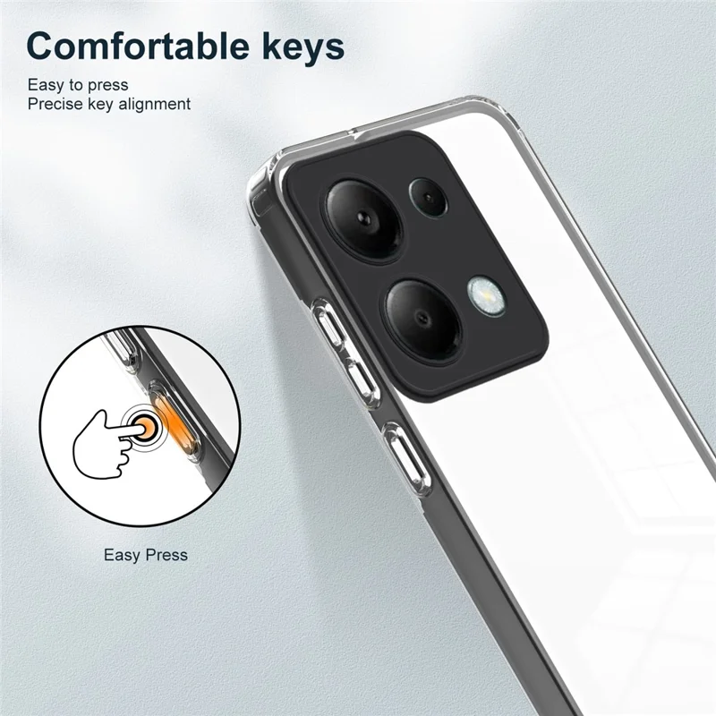 For Xiaomi Redmi Note 13 Pro 4G / Poco M6 Pro 4G Case Clear TPU+PC Shockproof Phone Shell - Black