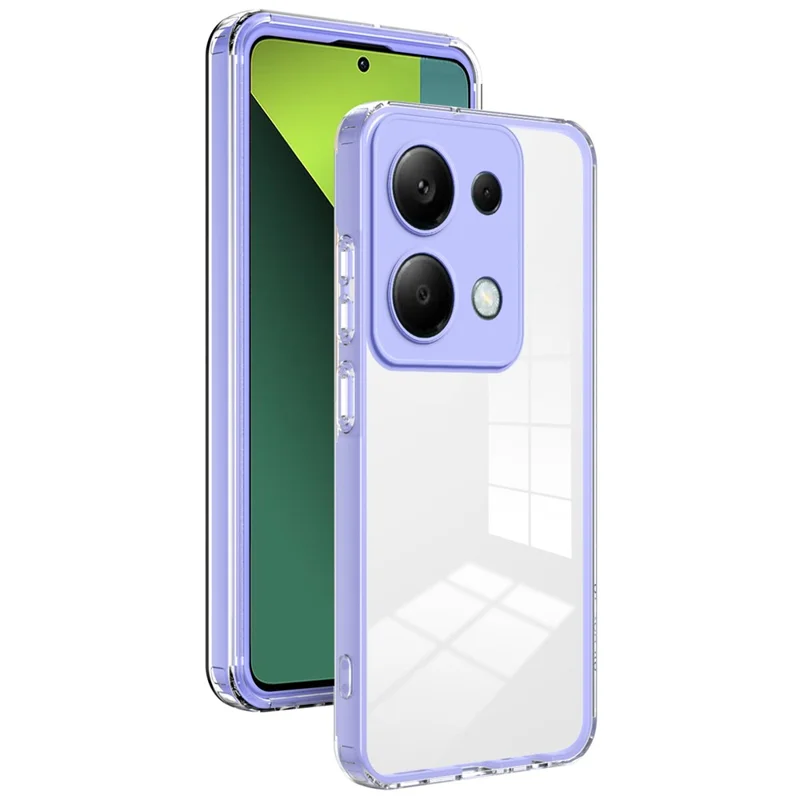 For Xiaomi Redmi Note 13 Pro 4G / Poco M6 Pro 4G Case Clear TPU+PC Shockproof Phone Shell - Purple