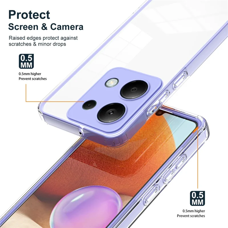 For Xiaomi Redmi Note 13 Pro 4G / Poco M6 Pro 4G Case Clear TPU+PC Shockproof Phone Shell - Purple