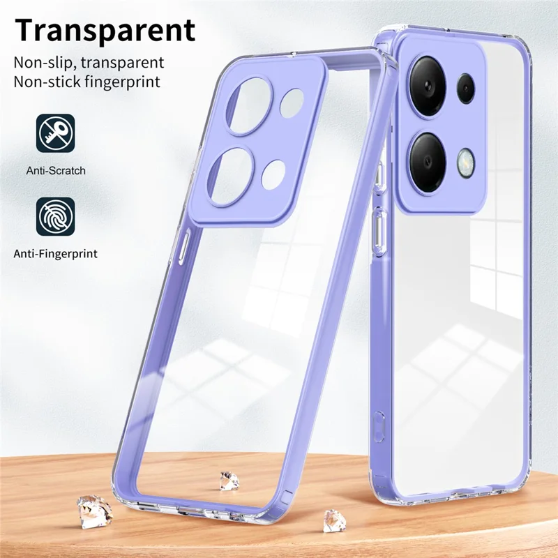 For Xiaomi Redmi Note 13 Pro 4G / Poco M6 Pro 4G Case Clear TPU+PC Shockproof Phone Shell - Purple