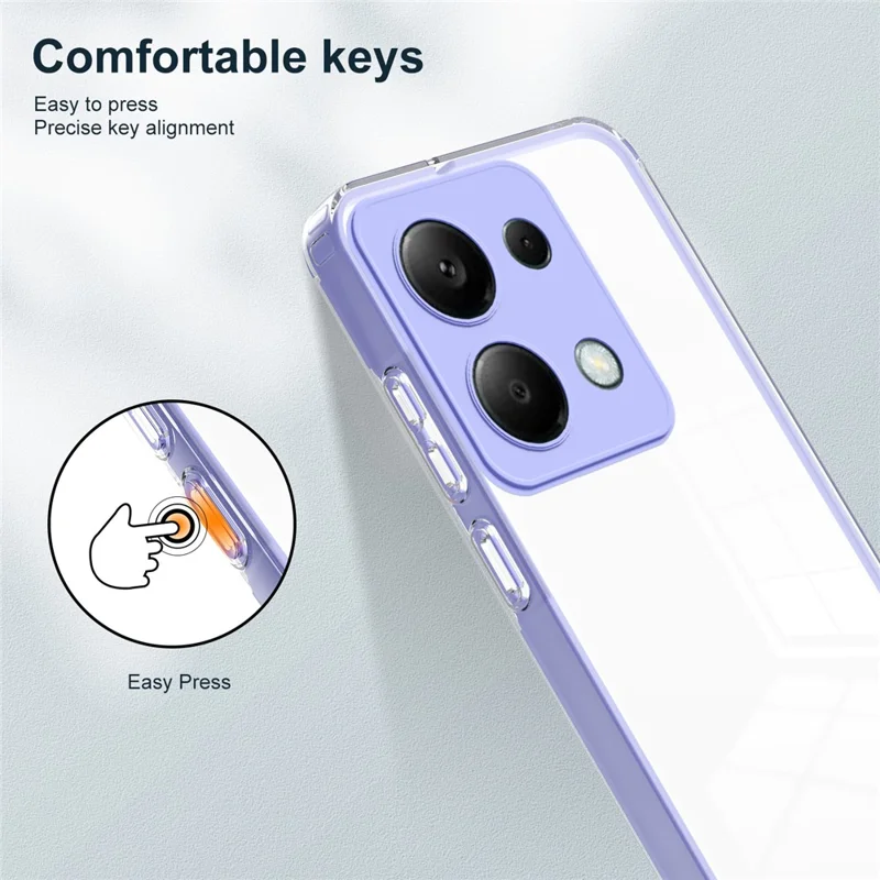 For Xiaomi Redmi Note 13 Pro 4G / Poco M6 Pro 4G Case Clear TPU+PC Shockproof Phone Shell - Purple