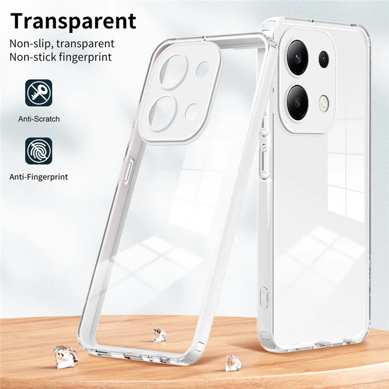 For Xiaomi Redmi Note 13 4G Shockproof Case TPU+PC Clear Phone Cover - White