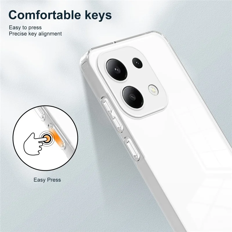 For Xiaomi Redmi Note 13 4G Shockproof Case TPU+PC Clear Phone Cover - White
