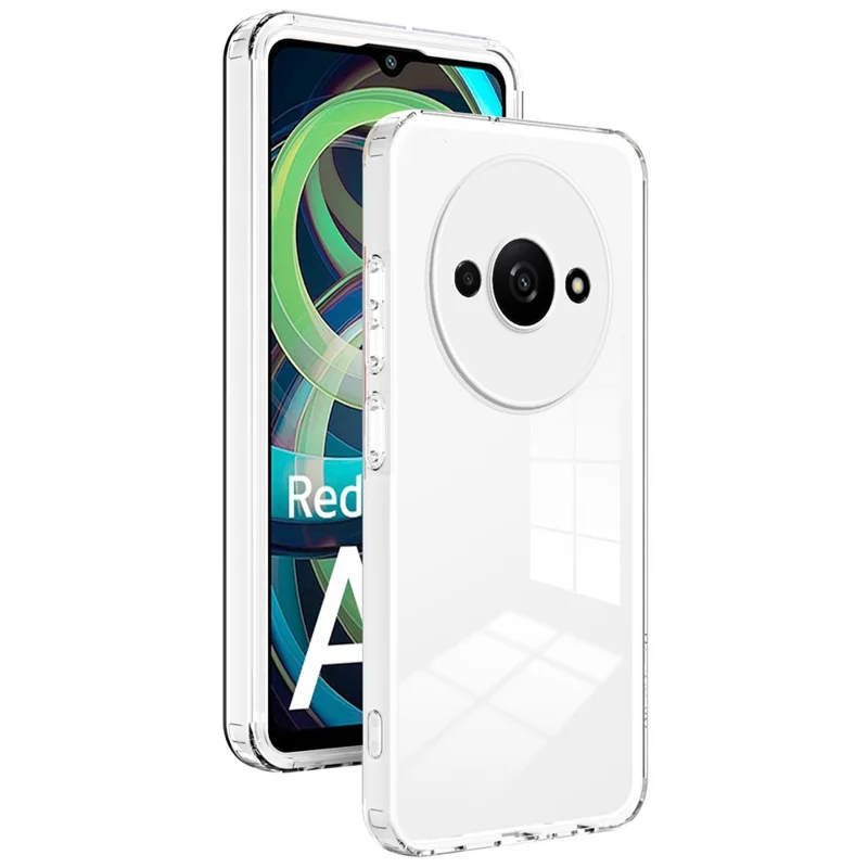 For Xiaomi Redmi A3 / Poco C61 4G Case TPU+PC Shockproof Clear Phone Shell - White