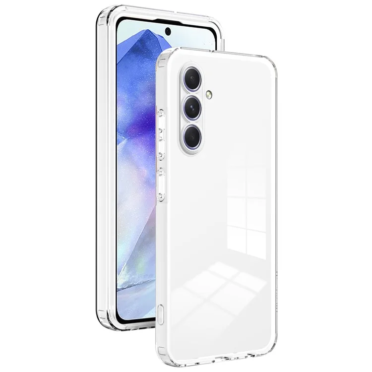 Per Samsung Galaxy A55 5G Clear Case Custodia antiurto TPU+PC Shell telefono - Bianco